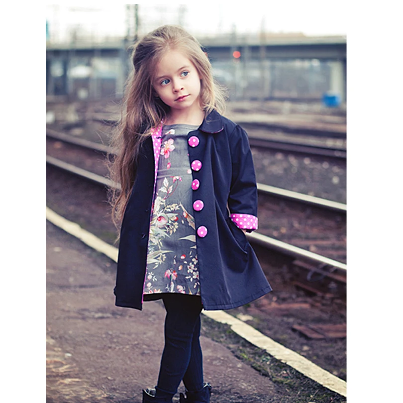 Image European Autumn Kids Jackets Girls Fashion Manteau Enfant Fille Cute Dot Casaco Menina Spring Girls Coats And Jackets
