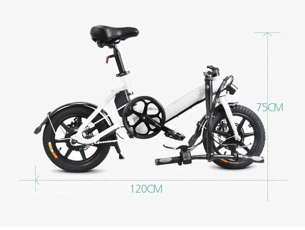 Flash Deal 2019 New Arrival Electric Bicycle 14 inch D3 Folding Moped Electric Bike Inflatable Rubber Tire with Disc Brake FIIDO System 7