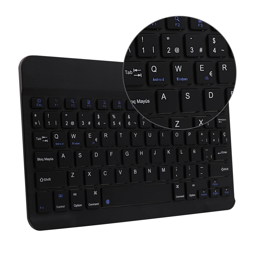 Ultra Slim Wireless Bluetooth Spanish Keyboard For IOS Android Tablet keyboard PC Windows For iPad Bluetooth Spanish Teclado pc gaming keypad