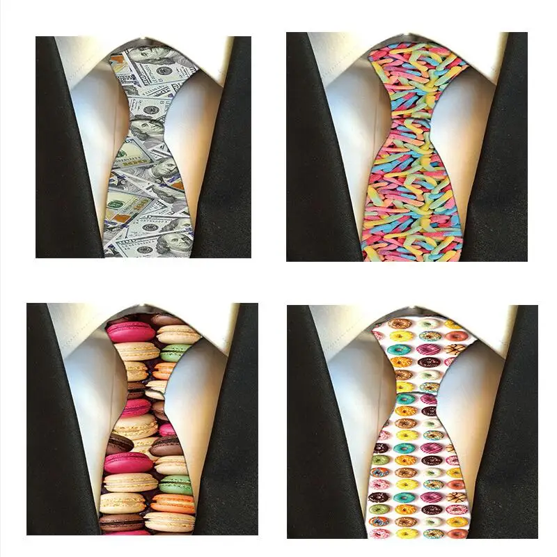 

New Fashion 3D Printed Food Ties For Men Style High Quality Mens Casual 8cm Width Harajuku Kawaii Cute Printing Tie 5QR-LD05