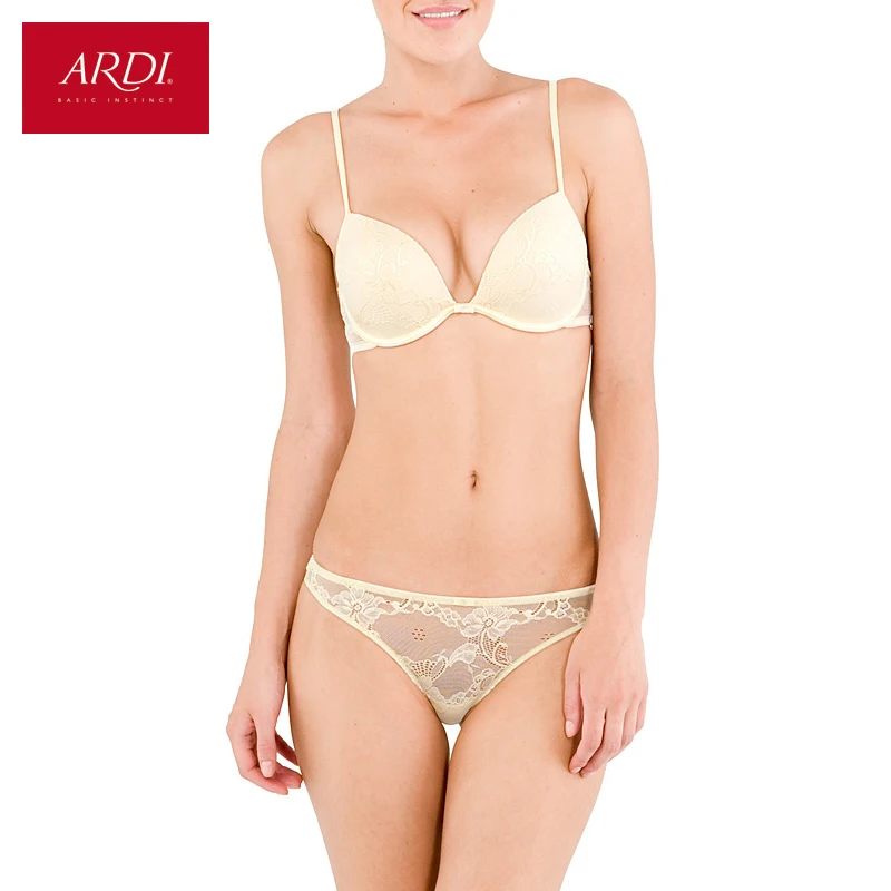 

Woman's Bra and Briefs or String Set Lace White Push Up Gell Cup 70 75 80 A B C D ARDI Free Delivery MB5403
