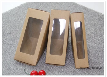 

Brown kraft paper Sandwich boxes Open the window Food packing box Sandwich box 1000pcs/lot