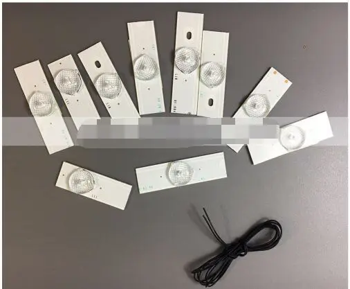 

2 pack x Led Strips 3v Bulbs Diodes 32-65 inch Tv Optical Lens Fliter Backlight w/ cable Double-side Tape 10pcs/pack