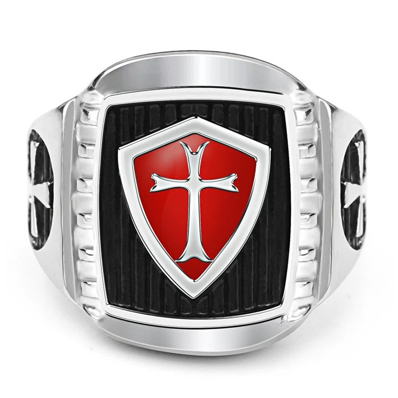Fvermecky 2017 New Arrival Cross Pattern Shield Ring Men Cool Stainless Steel For Women Costume Jewelry BMTR0046 | Украшения и
