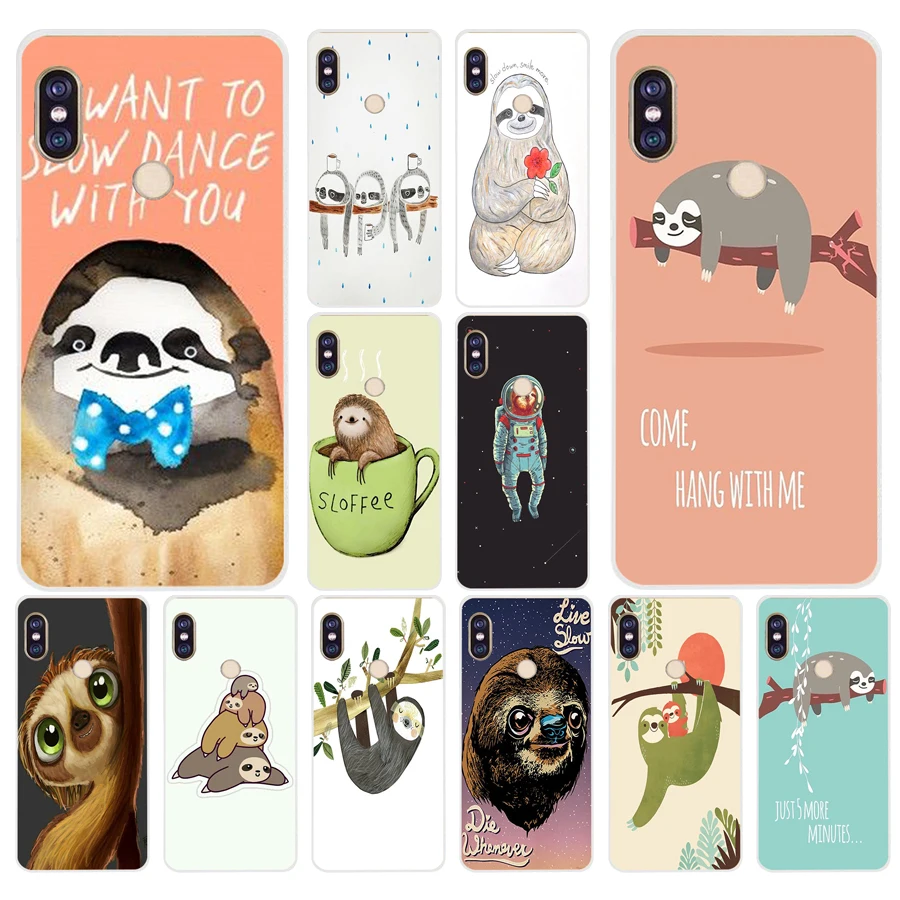 

141H retro social Sloths with rose Soft Silicone Tpu Cover phone Case for xiaomi redmi 6 pro 5 plus note 6 pro 4 4x mi 8