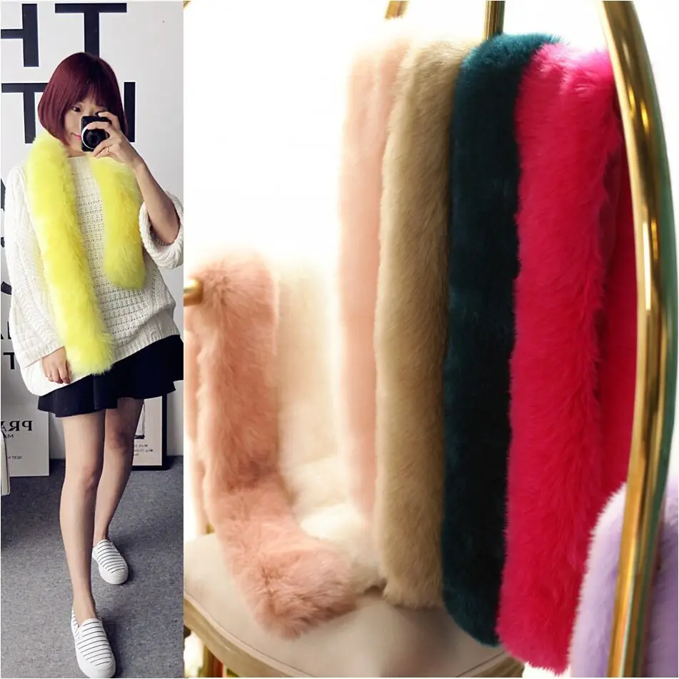 10 видов цветов Новый Модный зимний шарф элегантный женский меховой воротник из