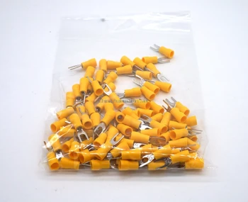 

SV1.25-3 Furcate Terminal Cable Wire Connector Insulated Wiring Terminals electrical Lug crimp terminal 100PCS SV1-3 SV