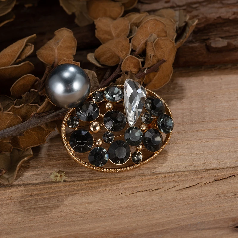 

TDQUEEN Crystal Brooches For Women Big Round Pearl Pins Jewelry Elegant Wedding Party Accessories Luxury Birthday Gift