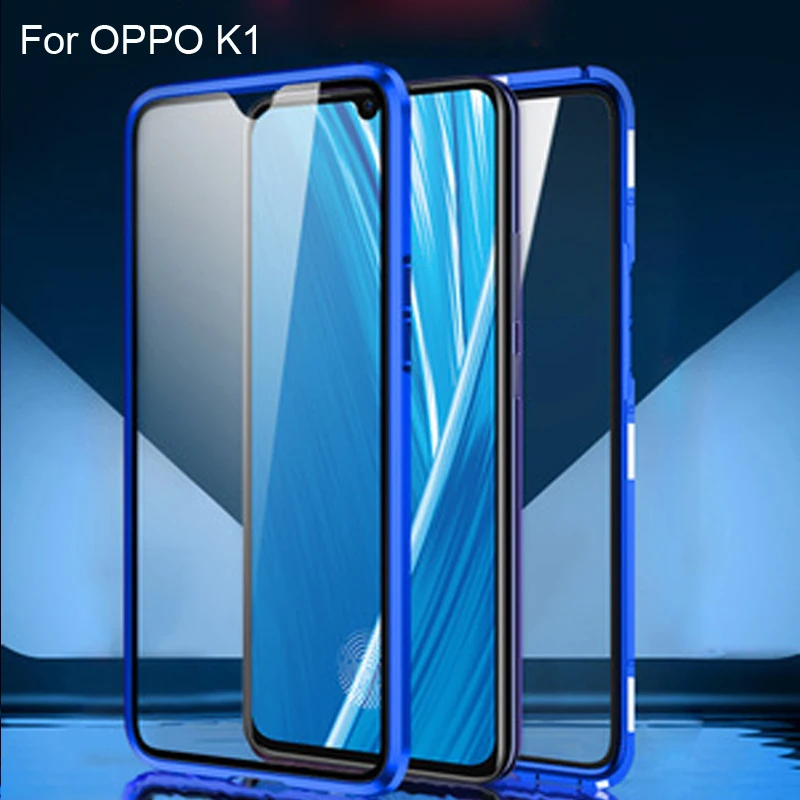 Роскошный Магнитный адсорбционный чехол для OPPO K1 k1 металлический каркас
