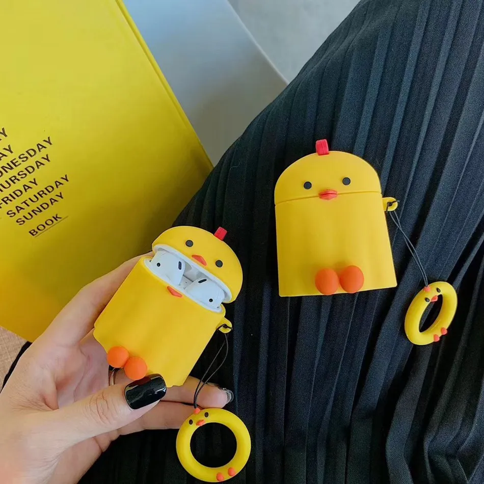 Чехол для наушников AirPods, силиконовый чехол с милым сердечком, защитный чехол для Apple Air pods 2 наушников, чехол для наушников, кольцевой ремешок