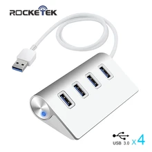 Rocketek USB 3.0 hab Aluminum LED 4 Ports multi HUB Super Speed Charging Interface USB Splitter For Pro Phone iMac/Macbook