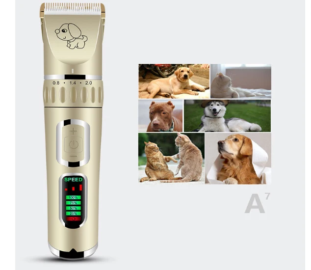 Электрический толкатель для домашних животных USB Эпилятор парикмахерское оборудование животное инструменты для стрижки 4 ограничивающие насадки