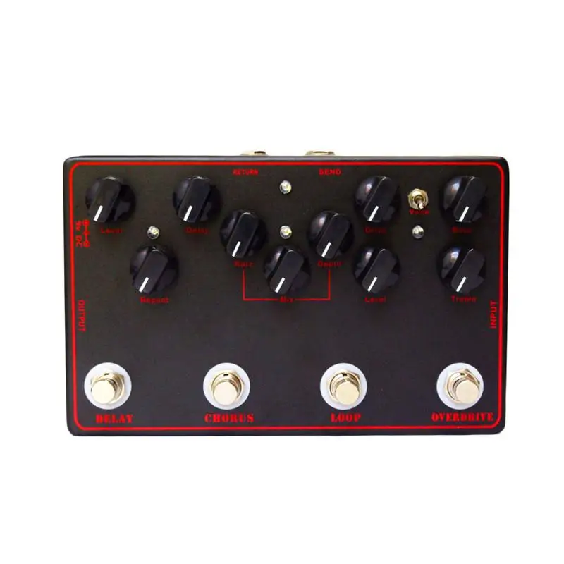 

4 In 1 Guitar Integrated Effects Delay + Chorus + Loop + Overdrive Guitarra Effect Pedal DC 9V Power Adapter Supply Accessories