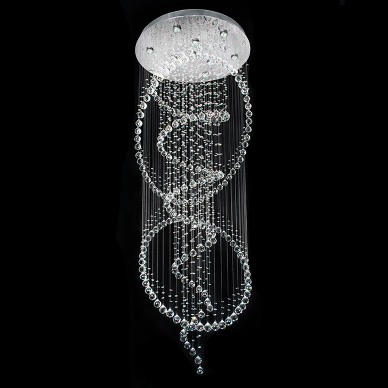 The latest modern fashion crystal pendant lamp villa double led crystal chandeliers