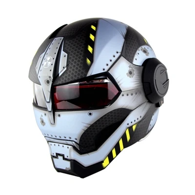 SOMAN Iron Man Motorcycle Helmet Flip up Motorbike Robot Style Helmet Motocross Casco Moto Cross Helm DOT Approval 515 - Цвет: matte ironman