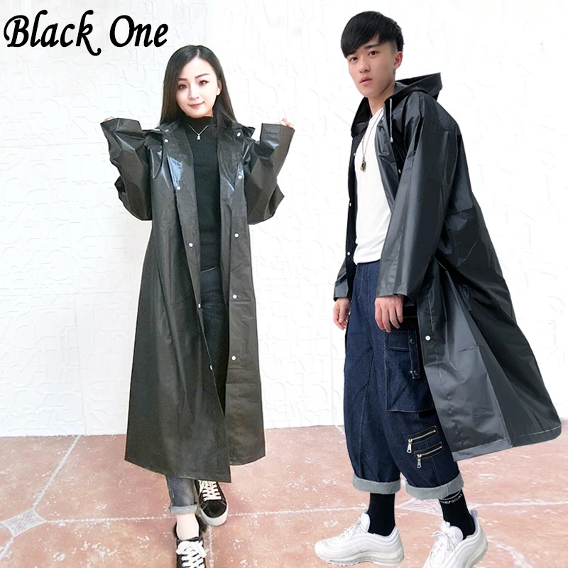 Manteau De Pluie Impermeable A Capuche Pour Homme Et Femme Impermeable Noir Aliexpress