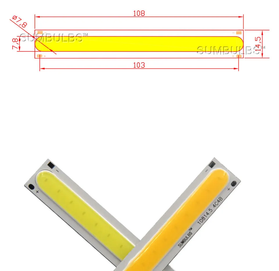 108x15MM 4W Warm Cool White COB LED Light Source Strip Bard Lights DC12V 500LM LED Lamp Bulb DIY Car House Lighting (1)