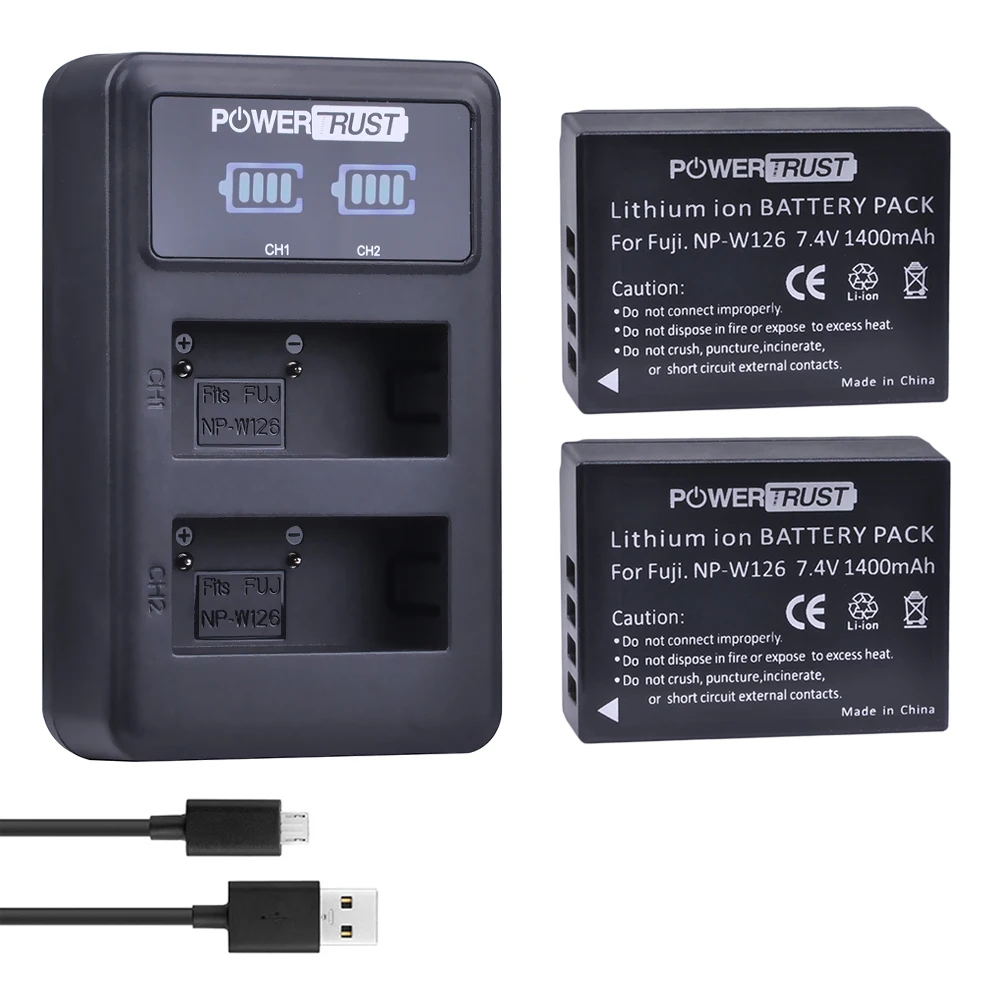 Batería NP-W126 NP W126 USB Cargador Doble Para Fujifilm X100F X-T10 X-T20 X-Pro1