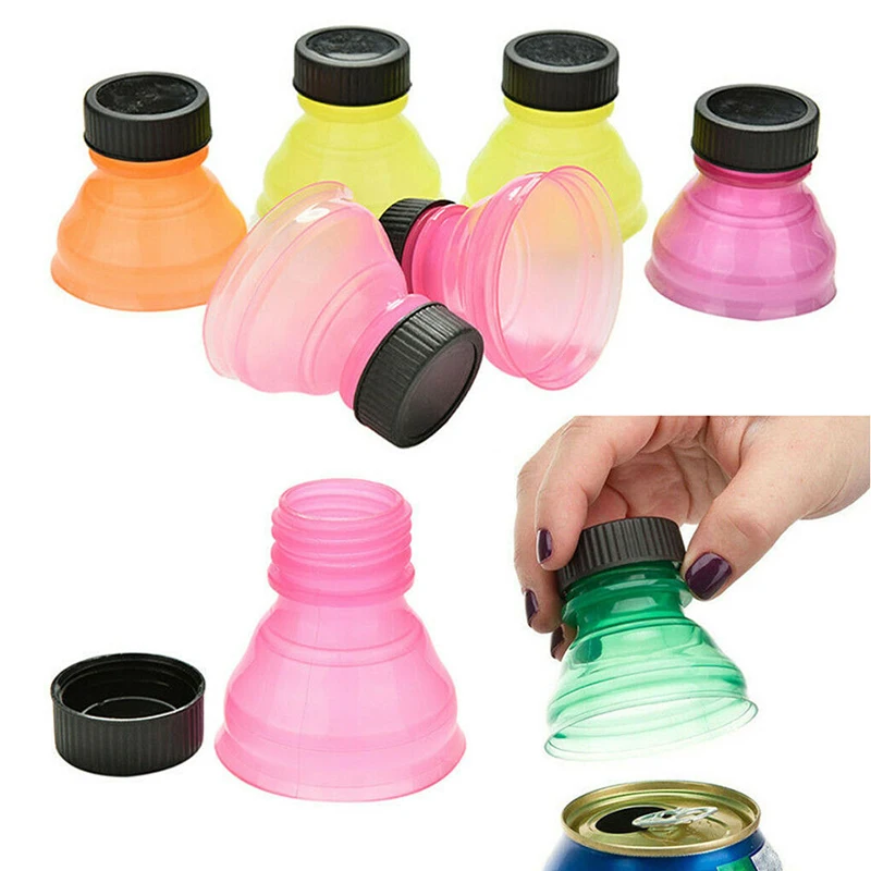 6 Pcs Bottle Top Lid Soda Saver Pop Beer Beverage Can Cap Top Cover Flip Protector Snap On Wine Bottle Stopper Dropshipping