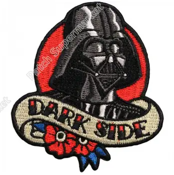 

3" Star Wars iron on patches Darth Vader 'Dark Side' TV movie series Embroidered sew on patch applique badge black white diy