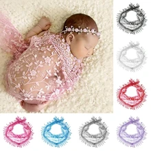 Для новорожденных детской фотографии получения Одеяло кружева завернутый пряжи детские Подставки для фотографий