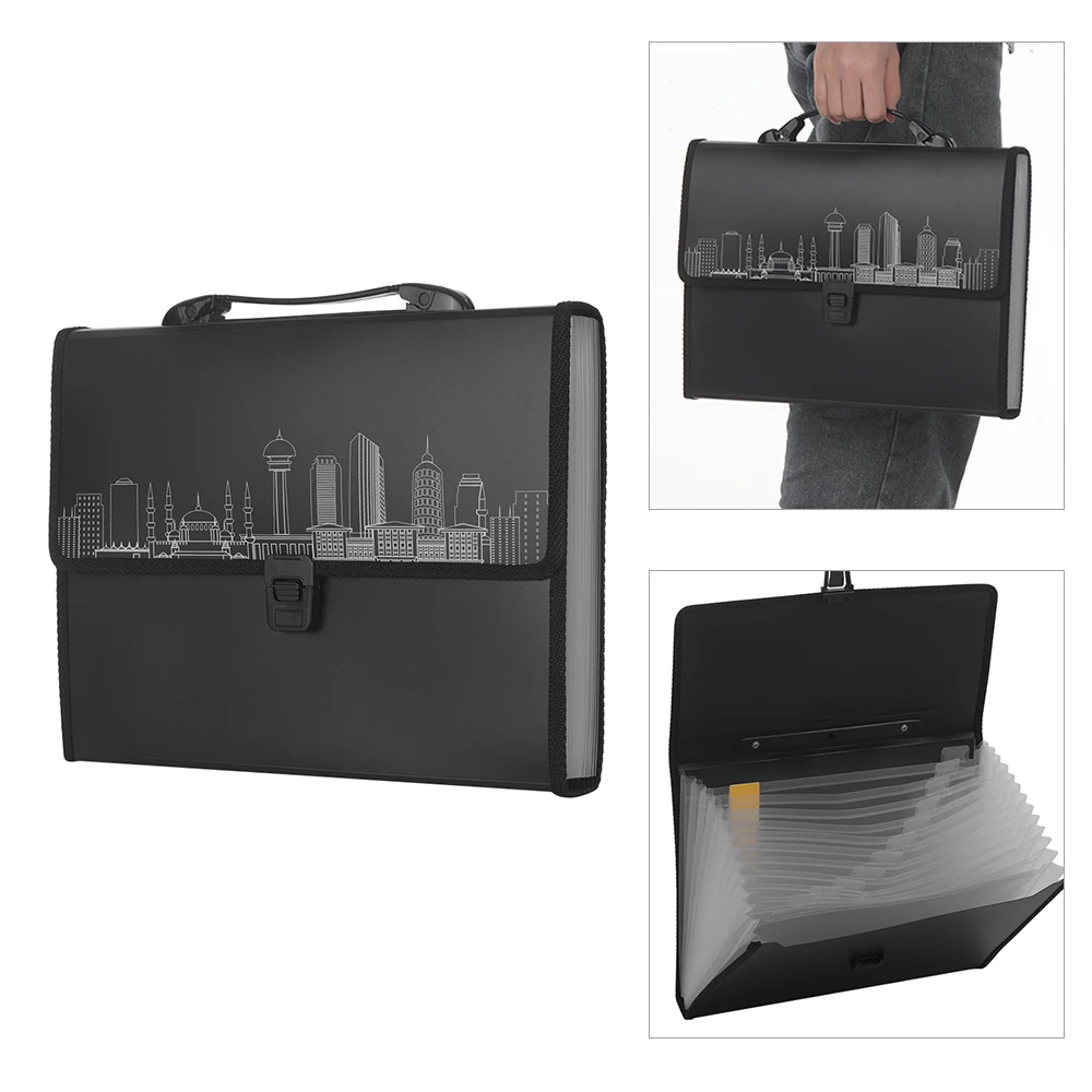 

Portable Accordion Expanding File Folder Document Organizer Portfolio Holder 13 Pockets A4 Size Large Capacity File Filing Bag