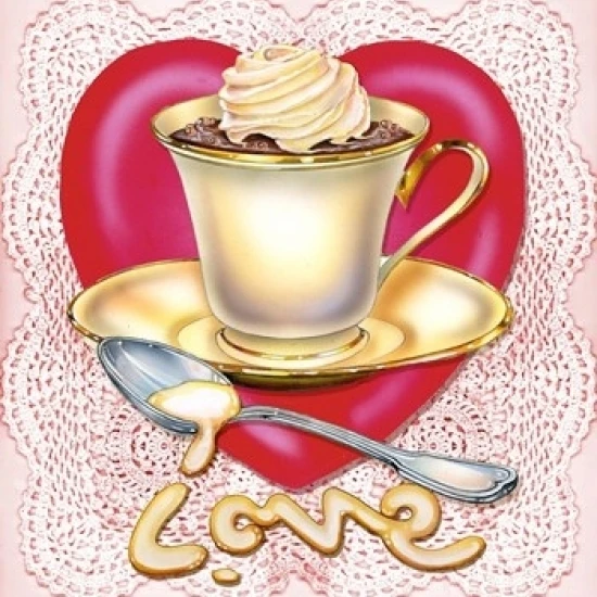 Latte Love Poster Print by Rosiland Solomon (10 x 10)