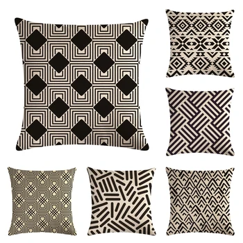 

45*45cm decorative cushion covers Black Geometry Pattern Throw pillow case Cushion Case Sofa Car Home Decor B166