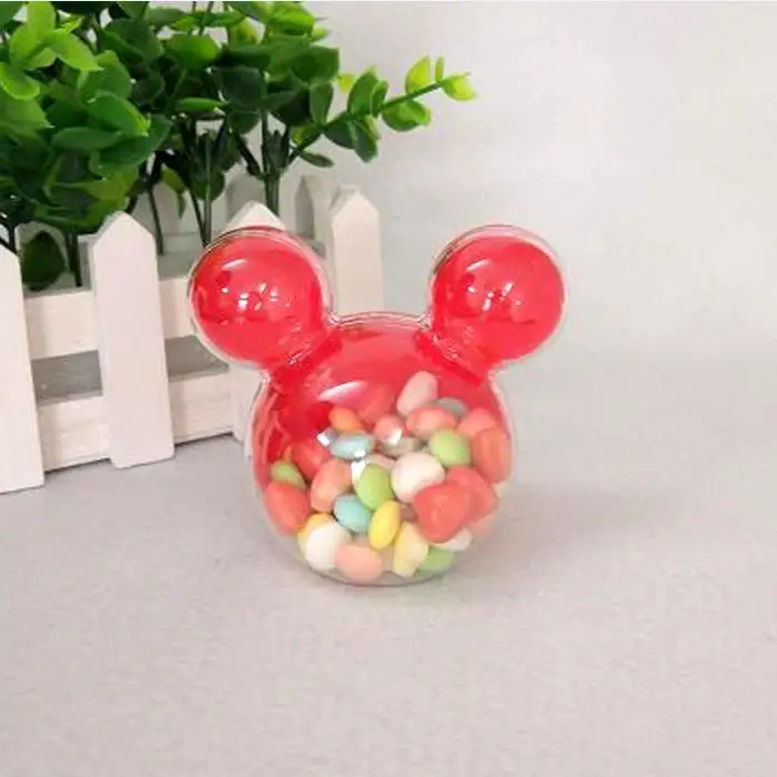 Red 10 шт черная красная цветная коробка для подарков Baby Shower пластиковая коробка для конфет Микки День рождения украшения - Цвет: Red