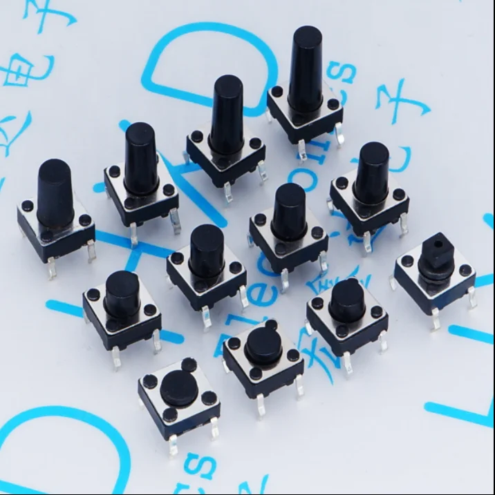 

20PCS 4Pin 6*6 Micro Tact Push Button Switches DIP 6x6x4.3/5/6/7/8/9/10/11/12/13/14/15 MM 4.3mm 5mm 6mm 7mm 8mm 9mm 10mm 11mm