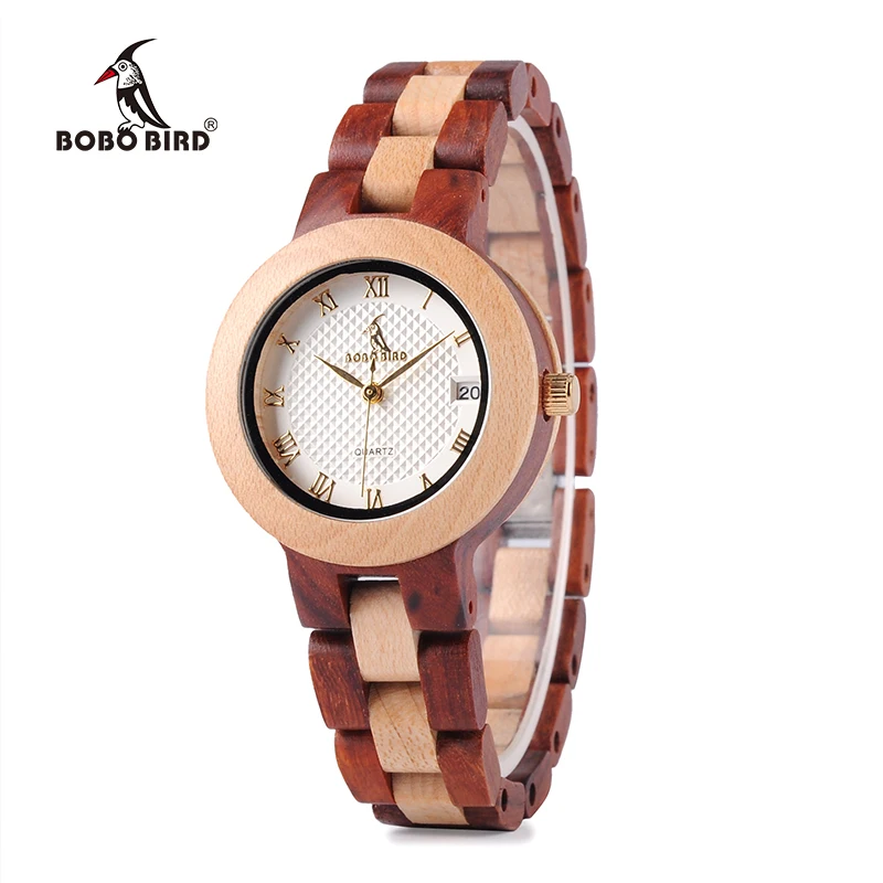 BOBO BIRD Two-tone Timepieces Wooden Watch for Women Brand Design Quartz Lady Watches in Wood Box Accept Customize BOBO BIRD Two-tone Timepieces Wooden Watch for Women Brand Design Quartz Lady Watches in Wood Box Accept Customize