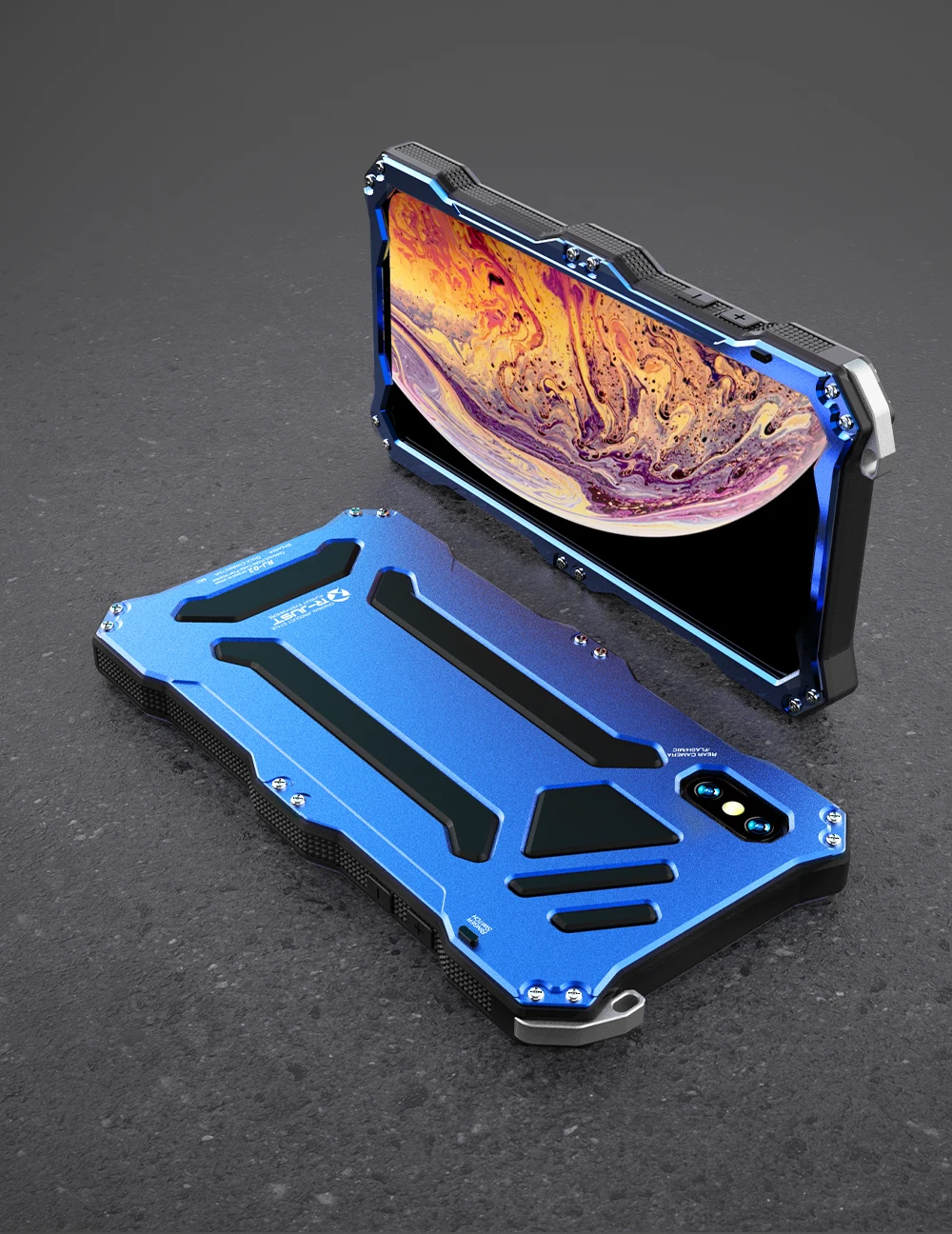 R-просто дизайн Алюминиевый чехол для телефона для Iphone X XS Max XR защитный чехол для Iphone XS MAX XR противоударный металлический чехол для телефона