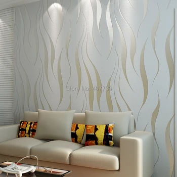 

New Modern tv background brief 3d three-dimensional wallcovering non-woven designer wallpaper wave stripe wall paper