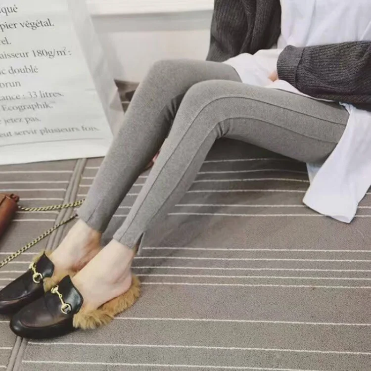 Dark Grey Для беременных Штаны Разделение Chic Твердые Цвет Поддержка живот эластичный пояс живота Поддержка Штаны для беременных Леггинсы для беременных Брюки - Цвет: Dark Grey