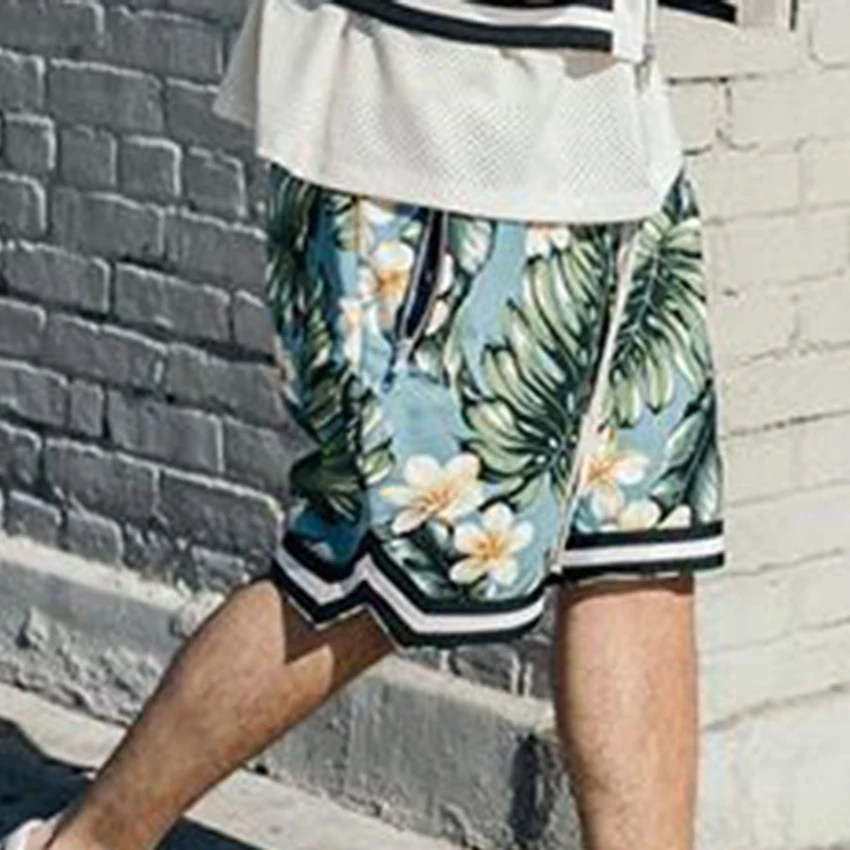 Новые мужские модные штаны с цветочным принтом Летние Пляжные штаны мужские стильные брюки для отдыха мужские штаны