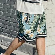 Новые мужские модные штаны с цветочным принтом Летние Пляжные штаны мужские стильные брюки для отдыха мужские штаны