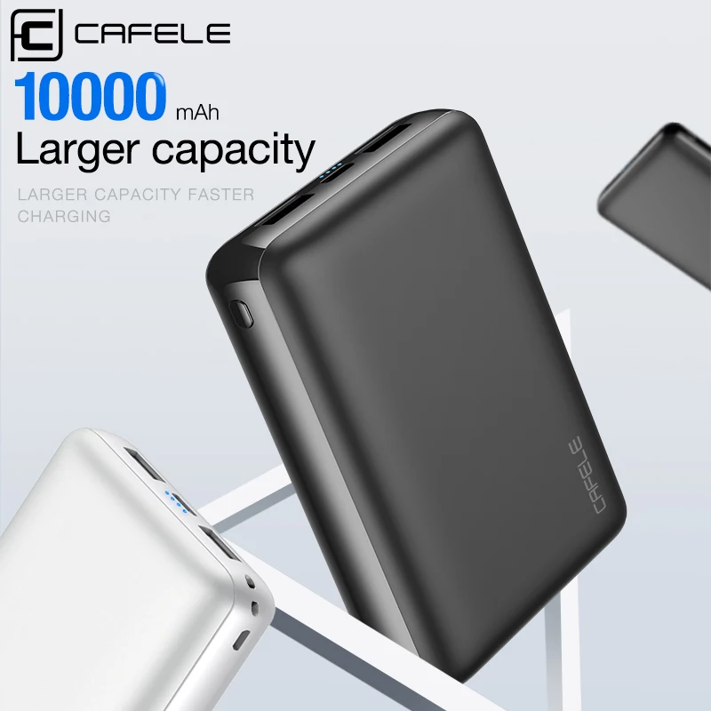 

CAFELE 10000mAh Power Bank Dual Output Micro USB Input Light Charger for iPhone X XS Samsung S10 S9 Xiaomi 9 for Huawei P30 pro