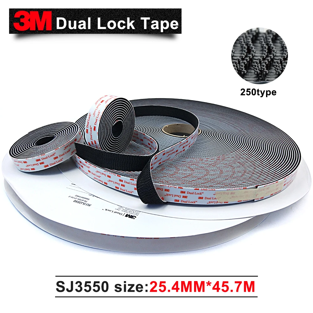 US $195.50 Hot sale promotion 3M dual lock items double sided black tape waterproof acrylic self adhesive tape 1in 50 yards on sale