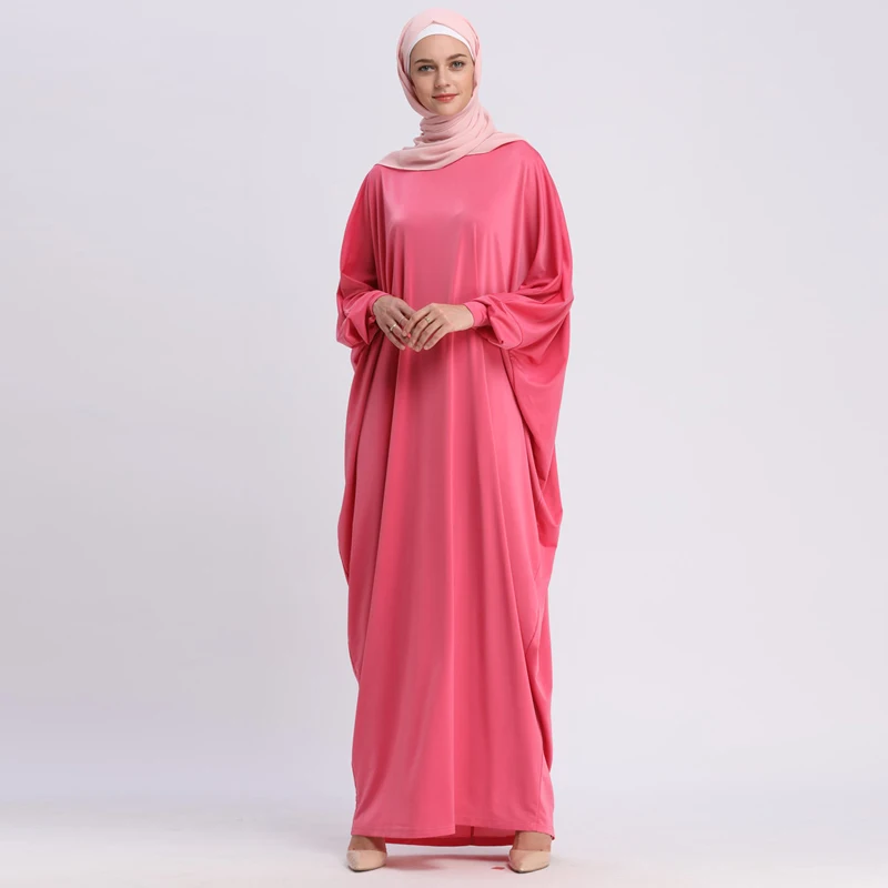 ОАЭ кафтан арабский абайя Дубай ислам Турция мусульманский хиджаб длинное платье Абая для женщин турецкий ислам ic халат одежда Hoofddoek - Цвет: Pink Robe