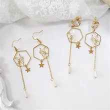Temperamento contratto di serie della ragazza di gru di carta orecchini alla moda di rame raffinato orecchini in metallo Geometrica esagerazione orecchino