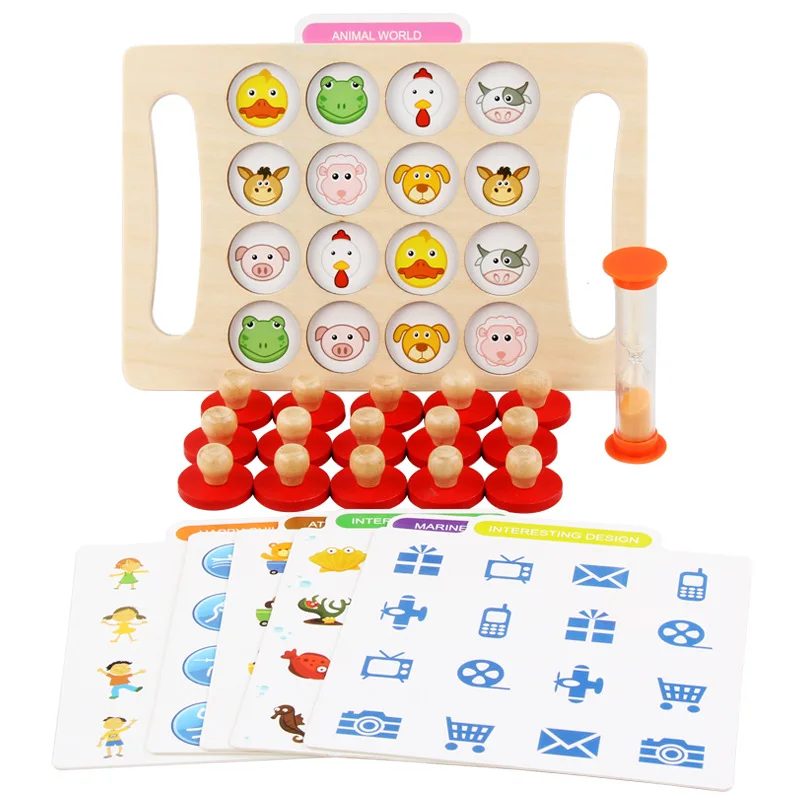 Memory Chess Guess Animal Number Cognitive Toy Memory Training Toys for Children 3 Years Old Early Education Montessori Toys
