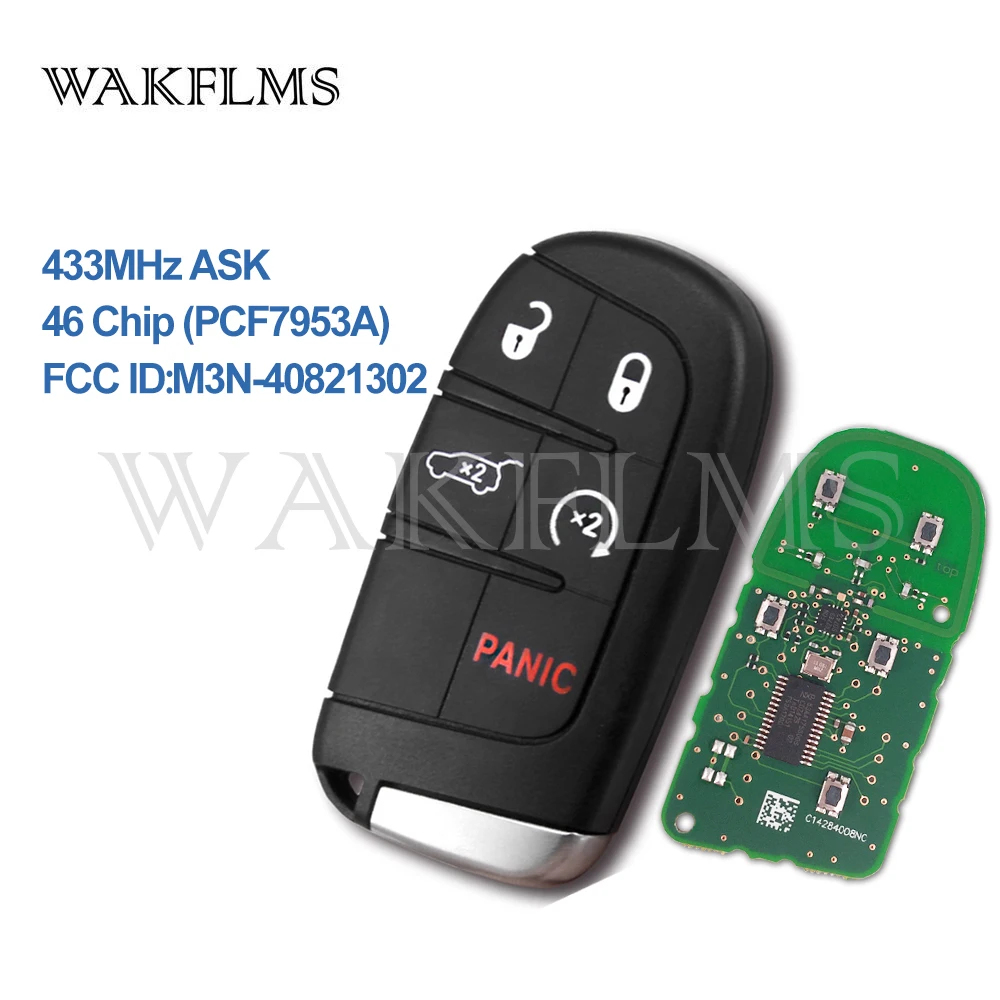 

5 Button Smart Remote Car Key 433MHz Fob for Jeep Grand Cherokee 2014-2018 PCF7953A HITAG 2 46 Chip M3N-40821302 No Mark
