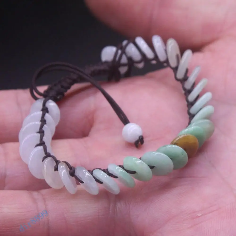 

Certified Natural Green Grade A 9*3 mm Bead Bracelet Bangle 5470 stone