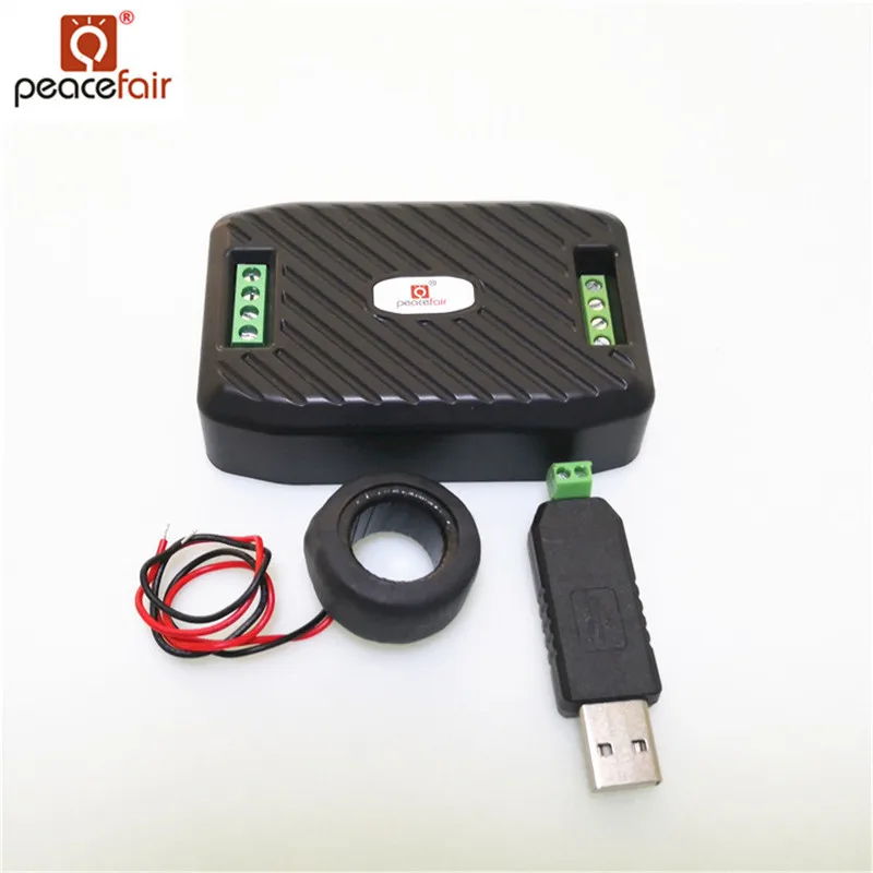 

Peacefair Newest AC Electric Power Energy Meter RS485 Modbus 220V Volt Amp Frequency Power factor Meter With Coil CT & USB Cable