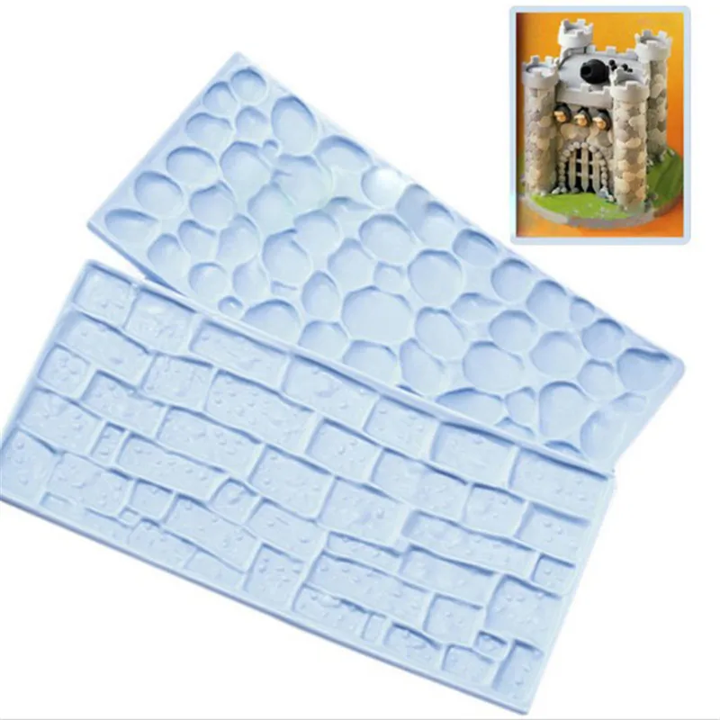 

2PCS/Set Brick Wall Bakeware Tools Silicone Food Grade Texture Kitchen Accessories Cake Decorating Fondant Mold