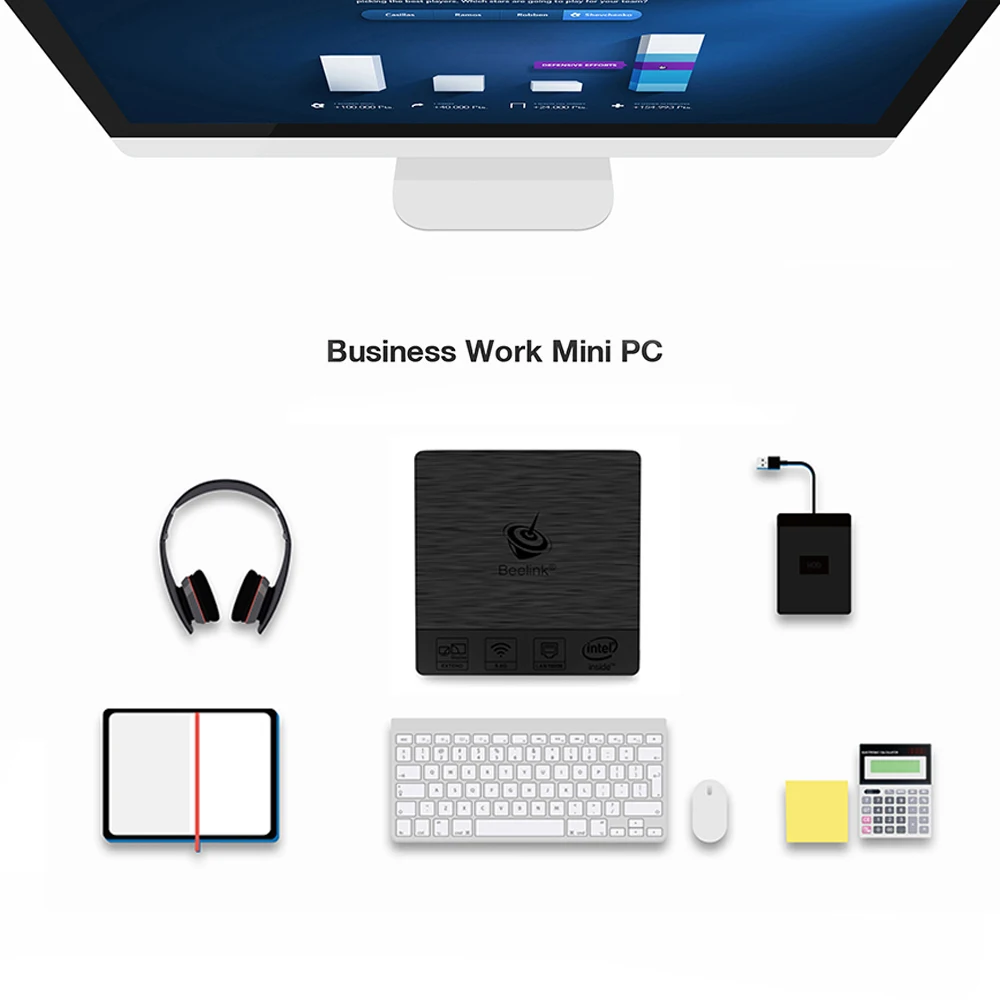 Beelink BT3 Pro мини ПК Intel Atom x5 Z8350 4 Гб 64 бит Поддержка WiFi Bluetooth 0 Ethernet 1000 Мбит/с HDMI VGA PK Z83
