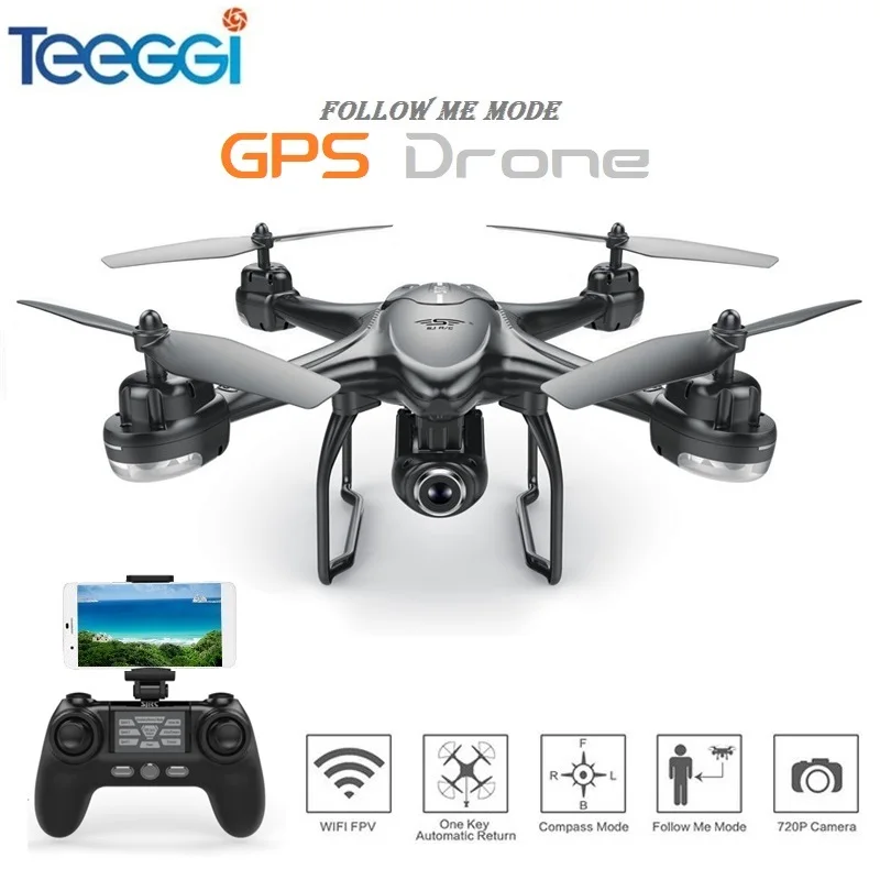 Teeggi S30W двойной gps дрона с дистанционным управлением динамический Следуйте видом