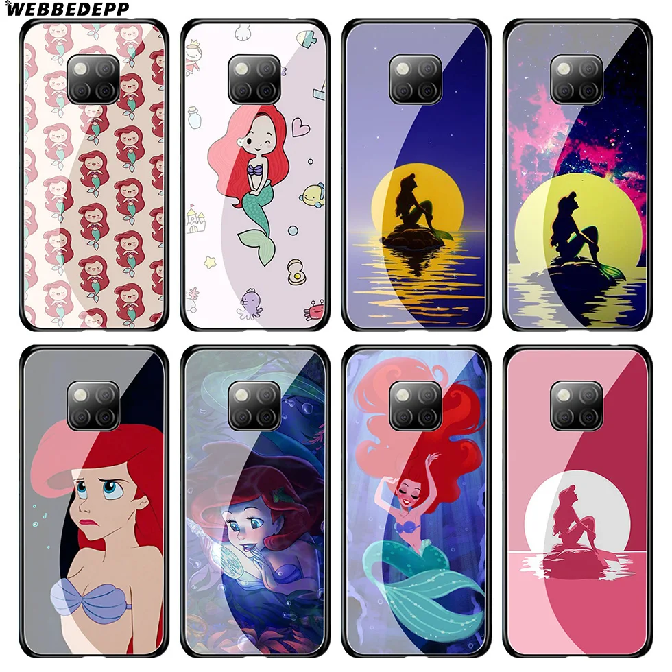 Чехол из закаленного стекла WEBBEDEPP Ariel Little Mermaid для Huawei Mate 20 P20 P10 P Smart 2019 2018 &amp Honor 10 9 8X