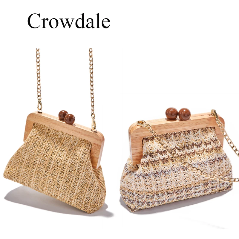 

CROWDALE Log fashion handbag Braided new summer shoulder bag luxury handbags women bags designer handbag women