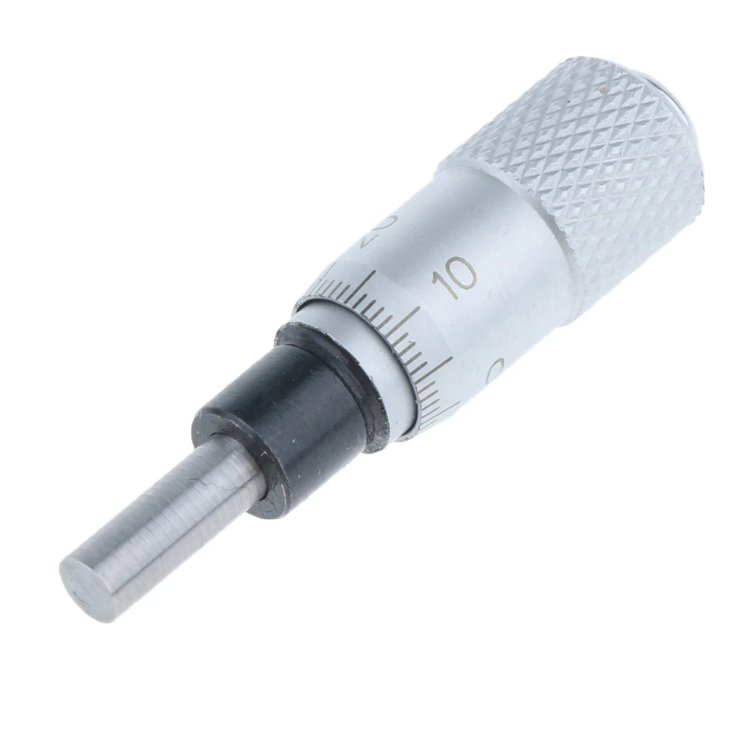 0-6.5mm 0.01 Micrometer Head Stop Spindle Lock, Metric, Flat Face